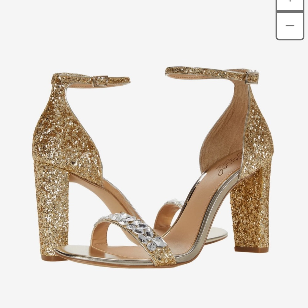 Jewel Badgley Mischka Women's Cleo Embellished Block Heel